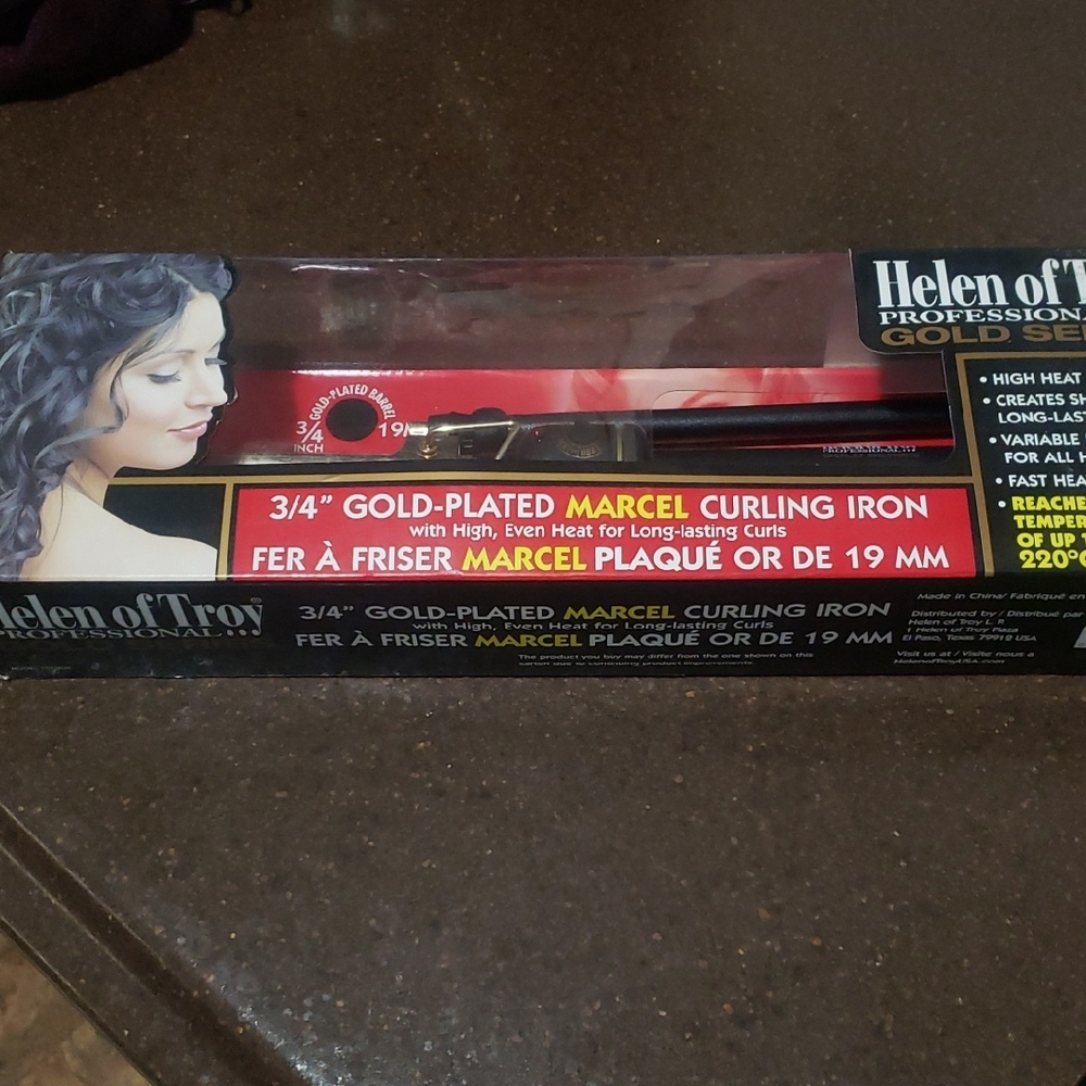 Helen of Troy Gold Plated Marcel Professional Series Curling Iron. 3/4"